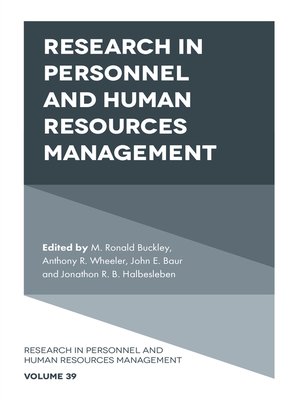 cover image of Research in Personnel and Human Resources Management, Volume 39